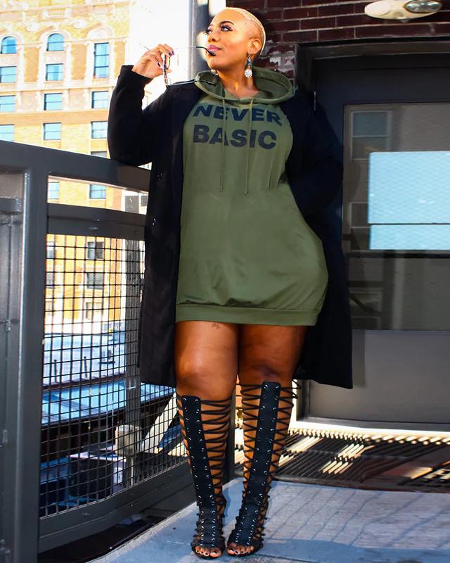 Never Basic Long Sleeves Hoodie Dress