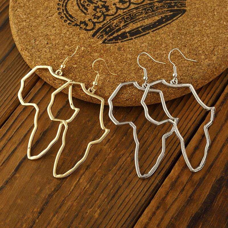 Trendy African Map Earrings Earrings