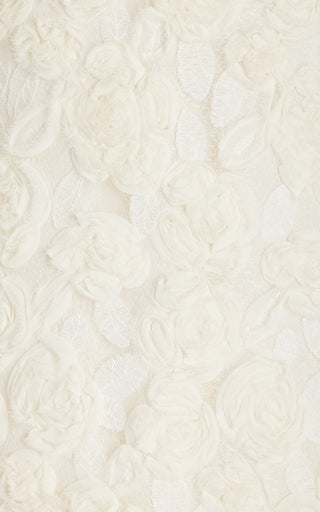 Blanc Rosette-Detailed Georgette Mini Dress